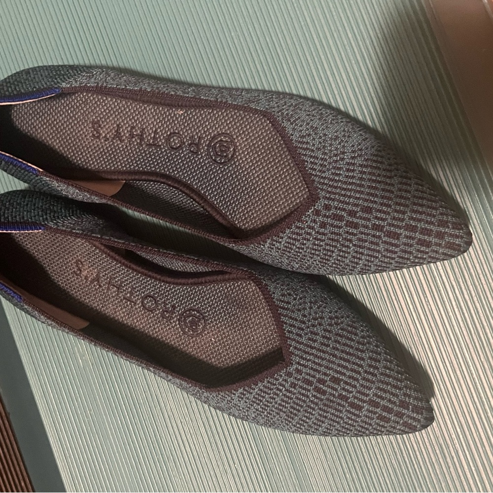 Rothy's Women's Burgundy and Gray Patterned Flats